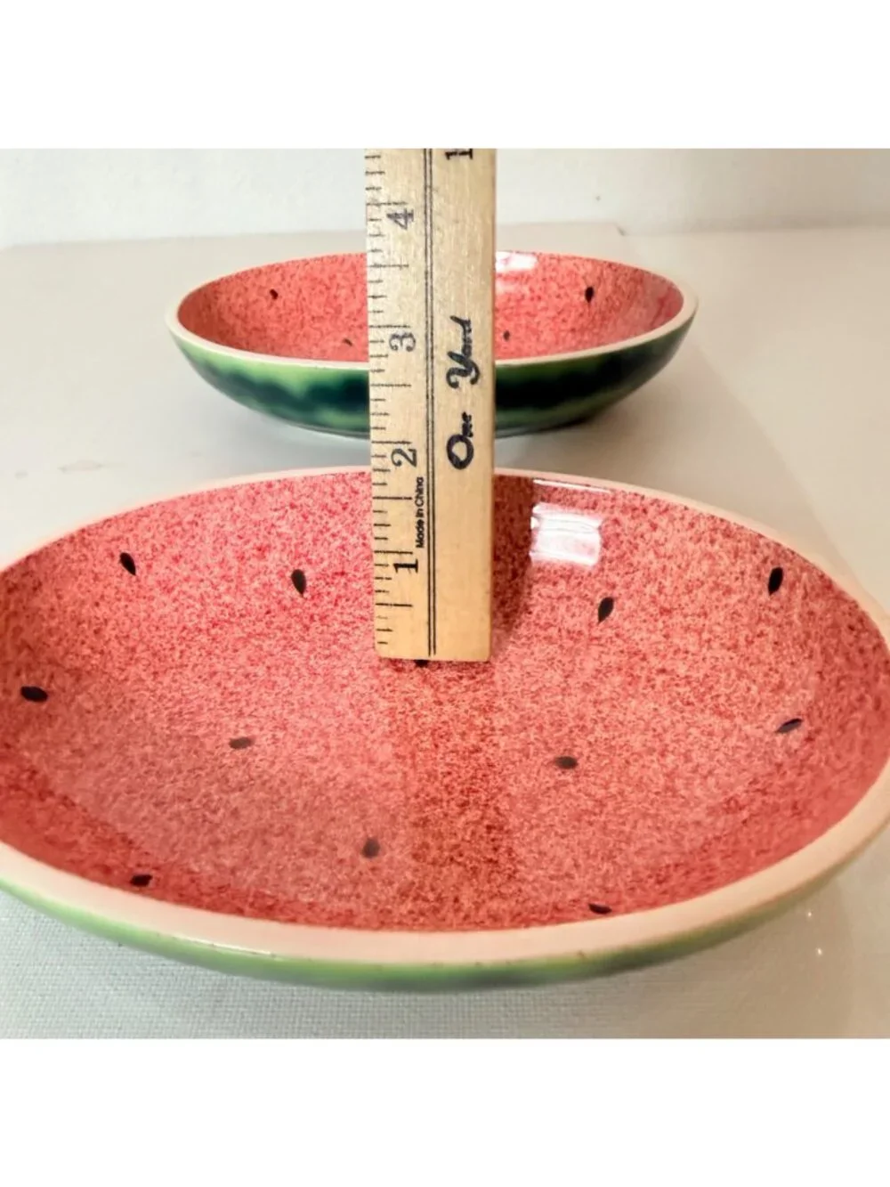 Vintage Shafford Watermelon Bowls Set 2 Ceramic Fruit Dish Summer Kitchen